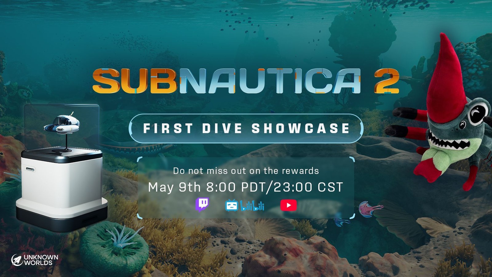 Subnautica 2 showcase frame used here as a technical-support hero visual.