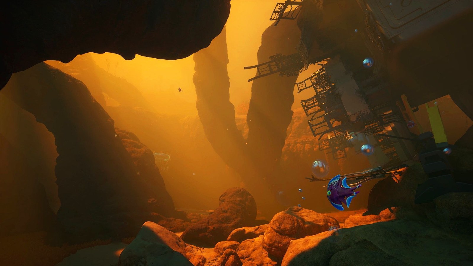 Subnautica 2 cave scene used as a visual for a material route page.